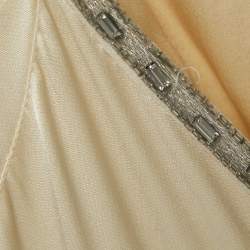 Pre Owned Chloe Cream Satin Stud Detail Sleeveless Midi Dress M