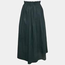 Chloé Blue Cotton Elasticated Waistband Midi Skirt XS