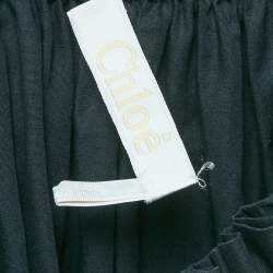 Chloé Blue Cotton Elasticated Waistband Midi Skirt XS