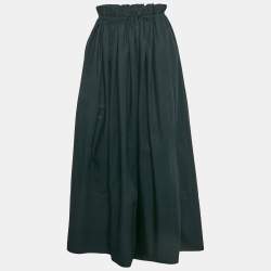 Chloé Blue Cotton Elasticated Waistband Midi Skirt XS