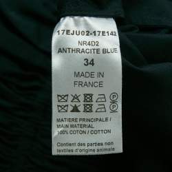 Chloé Blue Cotton Elasticated Waistband Midi Skirt XS