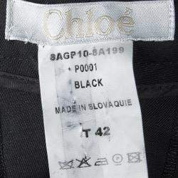 Pre Owned Chloe Black Wool Wide Leg Trousers L