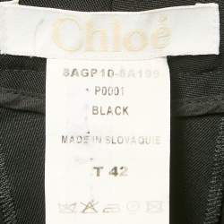 Chloé Black Wool Wide Leg Trousers L