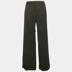 Chloé Black Wool Wide Leg Trousers L
