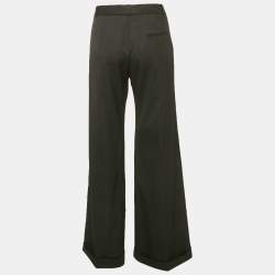 Chloé Black Wool Wide Leg Trousers L