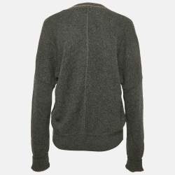 Chloe Grey Merino Wool Chain Embellished Sweater S
