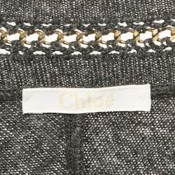 Chloe Grey Merino Wool Chain Embellished Sweater S