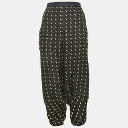 Chloe Black Silk Brocade Side Metal Detail Culottes M