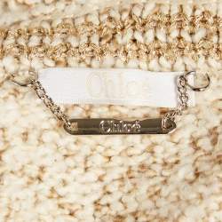 Chloé Cream Knit Fringed Cardigan M