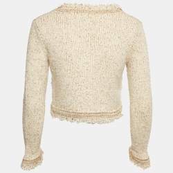 Chloé Cream Knit Fringed Cardigan M