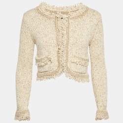 Chloé Cream Knit Fringed Cardigan M