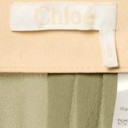 Chloe Plant Green Silk  Tulip Pants M