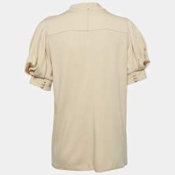 Chloé  Beige Wool Jersey Crew Neck Top S