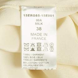 Chloé Milk White Lace and Crepe Silk Metal Ring Detail Maxi Dress M