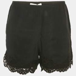 Chloé Black Silk Lace Trimmed Shorts S