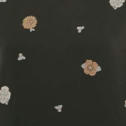 Chloé Black Brocade Puff Sleeve Top L