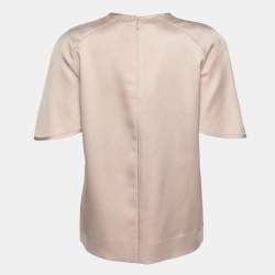 Chloe Beige Wool Blend Satin Top S