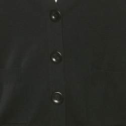 Pre Owned Chloé Black Wool and Lace Button Front Cardigan M