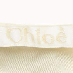 Pre Owned Chloe Black/White Printed Silk Sleeveless Knee-Length Dress M