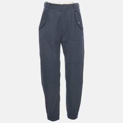 Pre Owned Chloé Navy Blue Gabardine Jogger Pants M