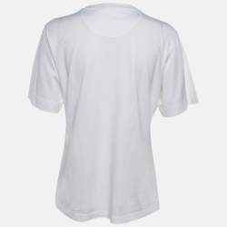 Pre Owned Chloe White Pop Art Print Cotton Crew Neck T-Shirt S