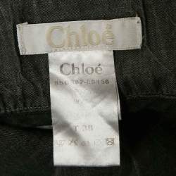 Pre Owned Chloe Dark Grey Cotton Waist Tie-Up Dungaree M