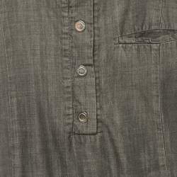 Pre Owned Chloe Dark Grey Cotton Waist Tie-Up Dungaree M