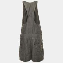 Pre Owned Chloe Dark Grey Cotton Waist Tie-Up Dungaree M