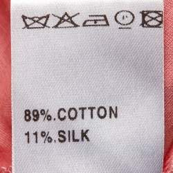 Pre Owned Chloe Pink/Cream Cotton & Silk Tiered Kaftan Tunic M