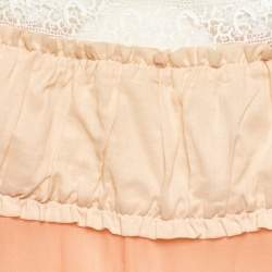 Pre Owned Chloe Pink/Cream Cotton & Silk Tiered Kaftan Tunic M