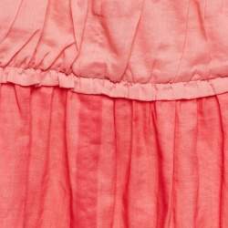 Pre Owned Chloe Pink/Cream Cotton & Silk Tiered Kaftan Tunic M