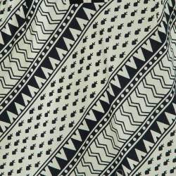 Pre Owned Chloe Black Printed Cotton Tie Detail Midi Dress L
