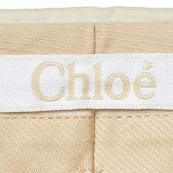 Pre Owned Chloe Cream & Red Striped Baggy Pants S