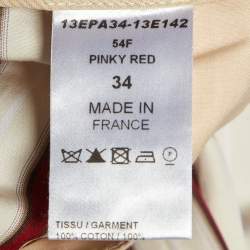 Pre Owned Chloe Cream & Red Striped Baggy Pants S