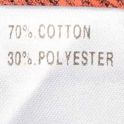 Pre Owned Chloe Orange Printed Cotton Tie Detail Shorts S