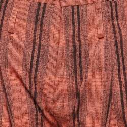 Pre Owned Chloe Orange Printed Cotton Tie Detail Shorts S