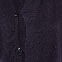 Pre Owned Chloe Navy Blue Alpaca Wool Toggle Button Front Sweater S