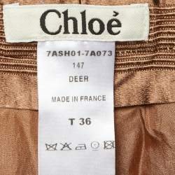 Pre Owned Chloe Brown/Red Plaid Check Wool Shorts S