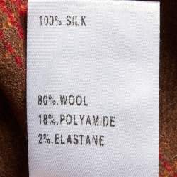 Pre Owned Chloe Brown/Red Plaid Check Wool Shorts S