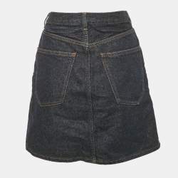 Pre Owned Chloe Navy Blue Denim Mini Skirt S Waist 26"