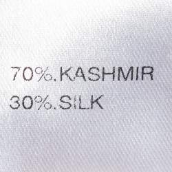 Pre Owned Chloe Grey/Blue Striped Cashmere & Silk Button Front Cardigan XS