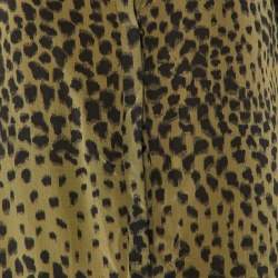 Pre Owned Chloe Taupe Green Printed Silk Button Front Blouse M