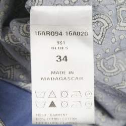 Pre Owned Chloe Blue Printed Cotton Strappy Mini Dress S