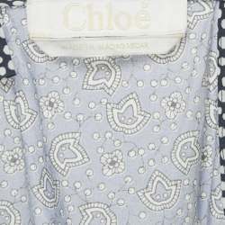 Pre Owned Chloe Blue Printed Cotton Strappy Mini Dress S