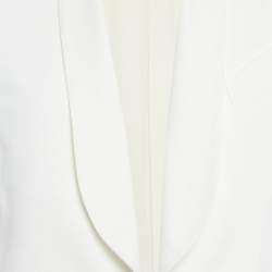 Pre Owned Chloe Off-White Crepe Open Front Cropped Blazer M