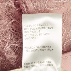 Pre Owned Chloé Powder Pink Lace Ruffled Button Front Shirt S