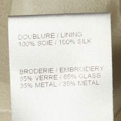 Pre Owned Chloé Sable Beige Silk Crystal Embellished Jacket M