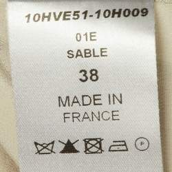 Pre Owned Chloé Sable Beige Silk Crystal Embellished Jacket M