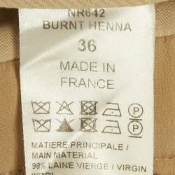 مملوكة مسبقًا Chloe Burnt Orange Wool Straight Leg Trousers S