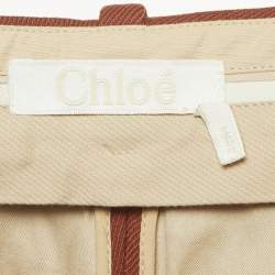 مملوكة مسبقًا Chloe Burnt Orange Wool Straight Leg Trousers S